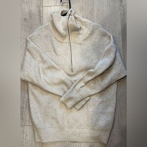 Aerie CozyUp Waffle Quarter Zip Sweater